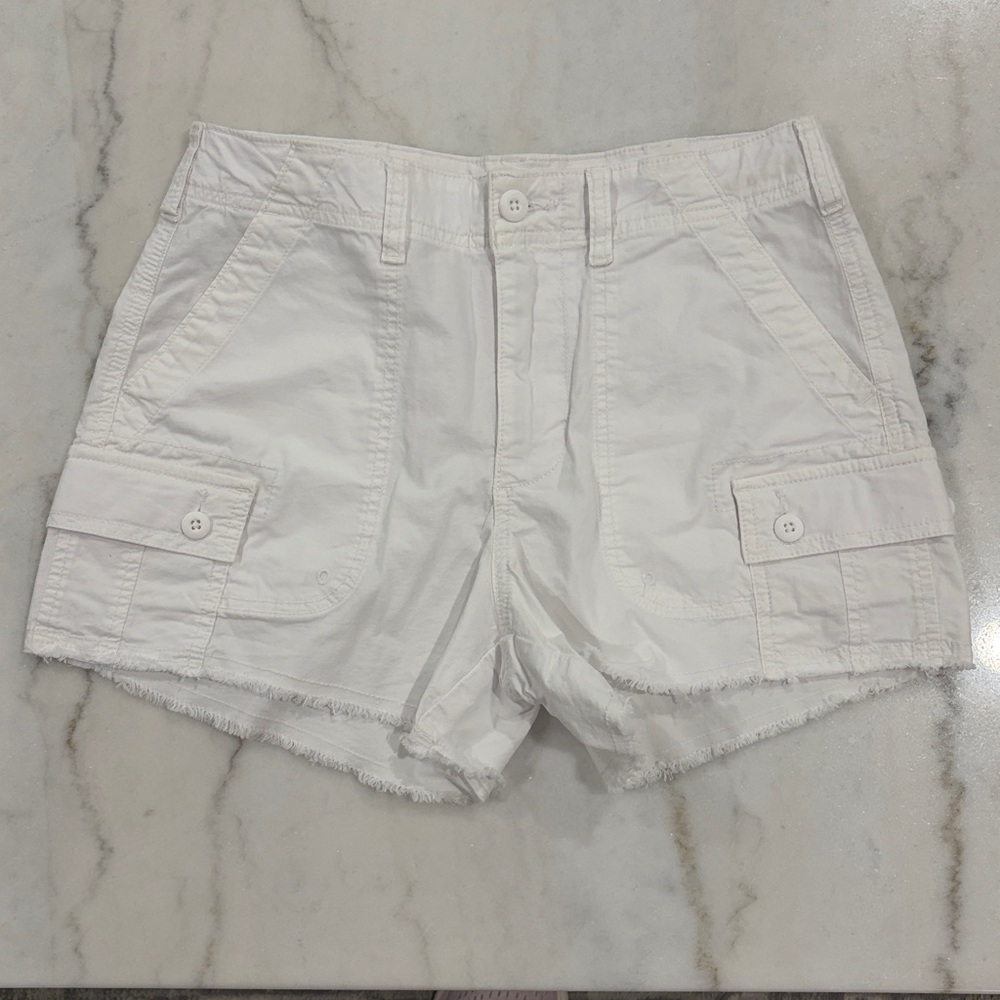 American Eagle 90s Boyfriend Shorts Women’s 2 white Cargo Stretch